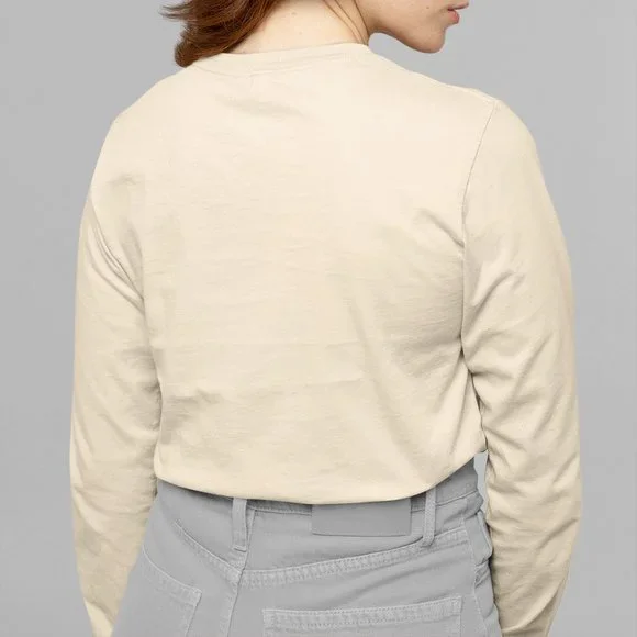 American White Waterlily Floral Print Long Sleeve Graphic Tee T-shirt S M L XL - Picture 3 of 6